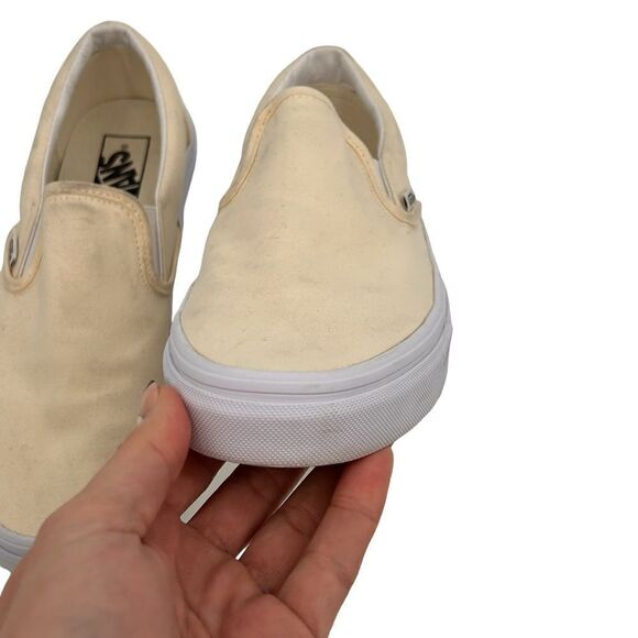 Vans off white cream slip ons sneaker women’s size 9 men’s size 7.5 - Picture 6 of 11